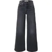Levi's pour femme. 0039B-0000 Jean 728 à jambe large et taille haute noir (28/32), Casuel, Coton, Denim