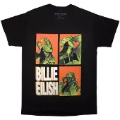Billie Eilish Hommes, T-shirt, 3 Photo Logo, Noir, (S)