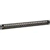 Eaton 24-Port 1U Rack-Mount STP Shielded Cat6 /Cat5 Feedthrough Patch Panel RJ45 Ethernet