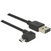 DeLOCK - Câble USB - USB (M) droit pour Micro-USB de type B (M) incliné - USB 2.0 - 2 m - connecteurs réversibles - noir