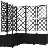 vidaXL Jardin - Jardinière, lot de 5, noir, 120 x 120 x 143 cm, plastique
