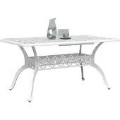 vidaXL Table de jardin blanche 150x90x72 cm fonte d'aluminium
