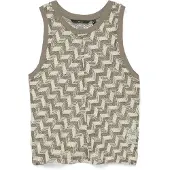 Vero Moda Tops en tricot 'VMTIKKA' beige foncé / blanc