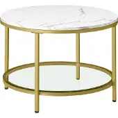 Vasagle , table basse avec plateau en verre, beaucoup d'espace de rangement, assemblage facile