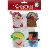 Wins Holland Fabriquez vos propres marionnettes de doigts en feutre pour Noël, 4 pièces.