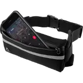 Avizar Banane Sport Smartphone Universel Zippé Élastiqué Ajustable Impérmeable Noir