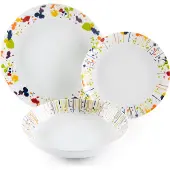 Excelsa Set de vaisselle 18 pièces dripping Porcelaine Multicolore
