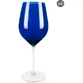 Excelsa set de 6 verres Colour Verre à vin 50 cl bleu