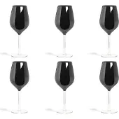 Excelsa Set De 6 Verres à Vin Couleur 7,5x7,5x23 cm Noir