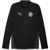 Puma Hommes, Maillot de football, Top 1/4 zip d'entraînement MCFC (L), Argent, Noir, L