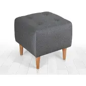 Hannah Home , Tomp- FLF1225, gris, poufs classiques, 50 % coton / 50 % velours