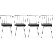 Skye Decor , Yıldız - 962 V4, ensemble de chaises (4 pièces), blanc, 100 % METAL, 43 x 42 x 82 cm