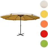 Mendler Parasol Aluminium Meran Pro Ø 5m Avec Volant Crème