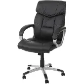Mendler Fauteuil/siège de bureau M61, classique, similicuir noir