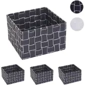 Mendler 4x Panier De Rangement Hwc-C37, 12x19x19cm Gris Foncé