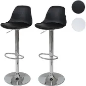 Mendler 2x Tabouret de bar HWC-B14, cuir synthétique noir