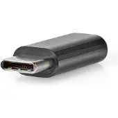 Nedis Adaptateur USB-C | USB 2.0 | USB-C mâle | USB Micro-B femelle | 480 Mbps | Rond | Nickelé | Noir | Boîte