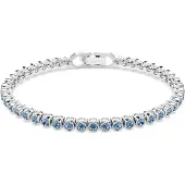 Swarovski Bracelet Tennis Imber Emily, Taille Ronde, Bleu, Métal Rhodié