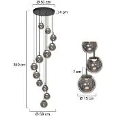 Steinhauer Suspension Vide Bollique Noir 12 lumières