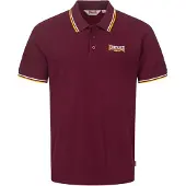 Lonsdale Polo pour homme coupe normale VELTON Oxblood/Yellow/White M