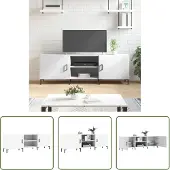 The Living Store Armoire TV Blanc 150x30x50 cm Bois composite