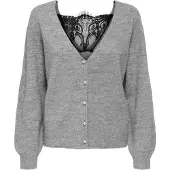 ONLY Cardigan 'ONLADELE' gris chiné / noir