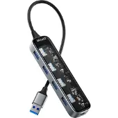Deltaco USB-A-Hub mit 4x USB 5 Gbit/s transparent