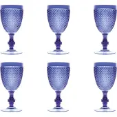 Excelsa Set De 6 Verres Diamond Plastique 8,5X8,5X18 Cm Bleu