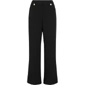 Vila Clua Wide Leg Fit Button High Waist Pants Noir S Femme
