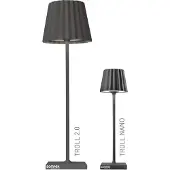 Sompex Troll 2.0 LED Lampe de table de jardin | Fonctionne sur batterie | Aluminium | Variable | Protection contre les éclaboussures | Station de recharge incluse, couleur:noir