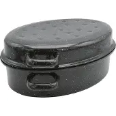 Karl Krueger KARL KRÜGER Cocotte d'oie ovale 7,5 litres Ø38cm émaillée noir/blanc moucheté