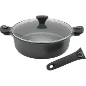 Kruger Schmorpfanne Ø28cm mit Glasdeckel, Poêle + casserole, Noir