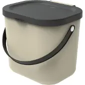 Rotho , poubelle "Albula", 6 litres, 23,5 x 20 x 20,8 cm, couleur cappuccino