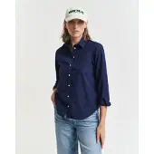 Gant pour femme. 4300348 Chemise Regular Fit classique en popeline marine (36), Casuel, Coton, Manche longue