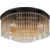Globo Lighting Plafonnier noir Gorley avec verre ambré Ø 50cm