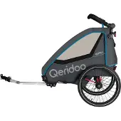 Qeridoo QUPA 1 - Remorque à vélo pour enfant (1 enfant), couleur : bleu