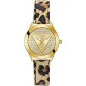 GUESS Montre à affichage analogique beige / champagne / or / noir