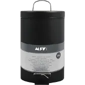 MSV Bac à pédale 3 litres noir