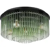 Globo Plafonnier noir Gorley avec verre vert Ø 50cm