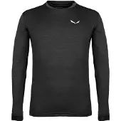 Salewa - T-shirt manches longues de randonnée respirant - Puez Melange Dry M L/S Tee Black Out Melange pour Homme - Taille XL - Noir