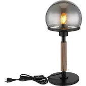 Globo Lampe de table Haku noir avec verre fumé