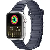 DUX Strap (Armor Version) Apple Watch Ultra, SE, 9, 8, 7, 6, 5, 4, 3, 2, 1 (49, 45, 44, 42 mm) bracelet silicone magnétique bleu
