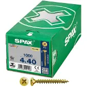 Spax Yellox Z2 4x40 Mm Countersunk Cross Head Screw 1000 Units Vert