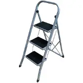 EDM Steel Stepladder 3 Steps Argenté