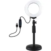 Puluz Lampe LED annulaire avec base ajustable PU391 (Éclairage annulaire), Lumière continue, Noir