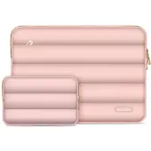 Tech-Protect Puffy Laptop Sleeve 15-16" with accessory pouch - Pink (16"), Sac pour notebook, Pink
