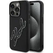 Karl Lagerfeld étui pour IPHONE 15 Pro KLHCP15L3DRKSDLK (3D Rubber Signature) black