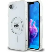 Karl Lagerfeld Étui MagSafe pour iPhone 16e, blanc