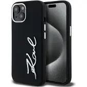 Karl Lagerfeld Etui Silicone Métal Script Logo Do Iphone 15 Czarny