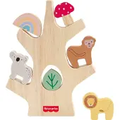 Fisher-Price Jouet empiler en bois Arbre d'quilibre 10 pices en bois pour jeu de dveloppement pour enfants d'ge prscolaire partir de 3 a